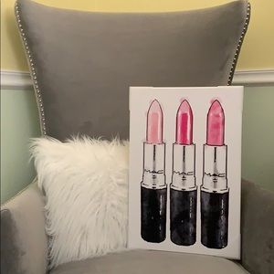 NWT STUPELL Three Pink Lipsticks Wall Art